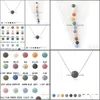 Pendant Necklaces 8Mm 10Mm Colorf Ball Bead Lava Stone Necklace Diy Aromatherapy Essential Oil Diffuser For Women Jewelry Drop Deliv Dhlyc