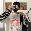 Erkekler tişörtleri kitagawa marin kawaii manga pembe grafikler uzun kollu tişörtler harajuku benim elbise sevgilim büyük moda rahat stil