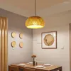 Lâmpadas pendentes de iluminação LED moderna luminárias de estilo japonês Luzes de decoração de sala de jantar Lâmpada de cozinha viva