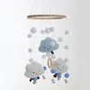 Rattles Mobiles Baby Bed Cartoon Plush Rabbit Toys born Crib Mobile Wool Balls Beads Bell Rotating Wind Chime Nursery Decor 230217