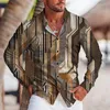 Casual shirts voor heren mode Luxe mannen Turn Down Collar Shirt Contrast Color Print 2023 Lange mouwen Tops Mens Cleren Club Cardigan