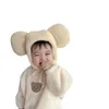 Casquettes Chapeaux Enfants Polaire Mignon Big Ear Cap Enfants Fille Hiver Chaud Épais Cravate Wrap Pull Bébé Garçon Solide En Peluche Cache-oreilles Chapeau 230220