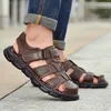 Sandaler äkta läder casual skor för män av hög kvalitet klassisk sommar utomhus promenad sneakers andas 230220