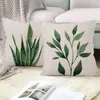 Pillow Flower Plant Leaf Birds Cover Polyester Linen Pillowcase Sofa S Home Room Car Decor Throw Case