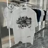 xinxinbuy Camiseta de diseñador para hombre 23ss Paris Lotus leaf letter print manga corta algodón mujer blanco negro Beige S-2XL
