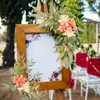 Flores decorativas artificiales Swag colgante centro de mesa guirnalda rústica arco de boda para recepción puerta delantera cenador de fiesta