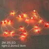 Strings 2M 20LED Santa Claus LED String Lights Christmas Outdoor Garland Snowflakes Decoration For Home Fairy Light