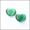 Stein 30mm Colorf Cats Eye Heart Shaped Opal Bare Ornaments Handle Pieces Aquarium Bead Jiaminstore Drop Delivery Jewelry Dhep9