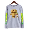 Men's T Shirts Anime Yotsuba Long Sleeve Shirt Female Kawaii Cartoon Graphic Tees Autumn Tops Unisex Tee Men Women Oversized T-Shirt