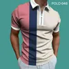 Polos da uomo camicie da uomo a maniche corte con cerniera corta poliestere top traspiranti top digitali toni digitali T estate per il tempo libero abbigliamento