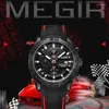 Wristwatches MEGIR 2055 Men's Casual Silicone Strap Sport Brand Watch Waterproof Quartz Chronograph Men Watches Montre Homme