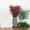 Flores decorativas Folhas de buquê de salgueiro artificial Folhas falsas para casa de casamento de casamentos de Natal Vine Faux Plants Flet