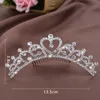 Tiaras prinsessan kristall strass tiaras och kronor pekband flickor brud prom kron hår kam bröllop parti accessiories hår smycken z0220