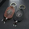 Porte-clés Vintage bijoux à la mode couture cuir multi-crâne pendentif hommes voiture porte-clés sac à dos charme Punk accessoires cadeaux porte-clés