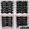 False Eyelashes 5 Pair Handmade Long 25Mm Fake Mink Natural Makeup Lashes 5D Volume Wispies Fluffy Eye Lash Extension Drop Delivery Dhixo