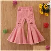 Jeans Girls Autumn Childrens Tide In The Small Children Broken Hole Bell Bot Mticolor Wholesale Drop Delivery Baby Kids Maternity Clo Dhq7C