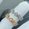 Messiika ALLIANCE MY TWIN anéis para mulheres designer de diamante banhado a ouro 18K tamanho 6 7 8 reproduções oficiais estilo clássico Nunca desbota presente de aniversário 001