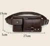 Waist Bags Multi Pocket Fanny Pack PU Leather Slim Shoulder Hip Purse Adjustable Belt Strap Casual Pouch Outdoor Day 230220