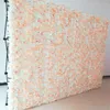 Dekorativa blommor 60x40 cm Artificial Rose Flower Wall Panels för bröllop Bakgrund Centerpieces Party Decorations Supplies