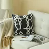 Kudde lyxtäcke tuftad svart kricka blå fodral med fransad för soffa säte enkel hemdekoration 45 45 cm tjock duk