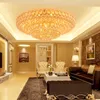 Ceiling Lights LED Light Modern Crystal Lamps Round Golden Fixture Home Indoor Lighting 3 White Color Changeable