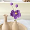 Decoratieve bloemen 5 pc's vlinder orchidee kunstmatige breien rood roze onsterfelijke handgebroken trouwboeket diy home decor