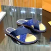 2022 Designer Luxury Women Sandals Cross Belt Flat Slipper Scuff Fashion Embossed 25 Low Heel Slippers Slides Flip Flops Sandals Size 34-41