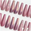 مسامير زائفة 30pcs fl er uv gel glitter nail nail tips for decored design press on Art fake extension drop droprict health be dhear