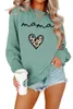 Womens Hoodies Sweatshirts cotton winter MAMA leopard print heart print large size casual simple retro round neck long sleeve hoodie 230220