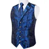 Gilet da uomo Abito da uomo di lusso Gilet Royal Paisley Festa di nozze Gilet di seta Cravatta Fazzoletto Gemelli Gilet Abbigliamento uomo DiBanGu