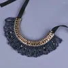 Choker Bohemian Style Statement Halsband Tre färgalternativ Handgjorda TASSEL HARD