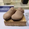 Дизайнер фабрики тапочек Birkinstocks Boken Balkeaded Cork Slippers Бостон Бокен кожаные сандалии для мужчин и женщин