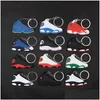 Keychains colhedas mini -t￪nis sile ￪nia chaveiro homem homens crian￧as anel chaves getes designer de bolas de bolsa de basquete Drop del Dh4cg