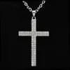 Hip Hop Micro Pave Cross Cross Wiselant Cyrron Crystal Tennis Chain Naszyjnik lód na szyi321t