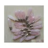 Charms Natural Stone Rose Quartz Pillar PenDum 10x32m Point Chakra Pendants for Jewelry Making Wholesale Gold Wire Wrap FFSHOP2001 D DHIWD