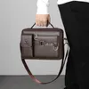 Briefcases Men PU Leather Shoulder Fashion Business Crossbody Bags Handbags Black Laptop with Strap 230220