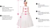 Lange Ärmel Blumenmädchenkleid Fuchsia 3D-Blumen Prinzessin Partykleid Luxuriöses Ballkleid für formelle Hochzeit Festzugskleider BC1952