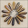 Charmes Naturalstone Hexagonal Prism Pillar Tigers Eye Point Chakra Pendentifs pour la fabrication de bijoux Ffshop2001 Drop Delivery Findings Comp Dhqil