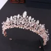 Bijoux de cheveux Baroque Baroque Luxury Rose Gol Crystal Perles coeur Tiaras Bridal Crow
