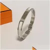 Charm Armband Designer Armband 8mm Bredt Titanium Steel Jewelry Gift Size 17 For Woman Fashion Bandles Ingen Box Set Drop Delivery DHRJP