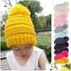 Kaps hattar barn stickade vinter varma barns ullboll beanies fashional baby pom hatt pojke och tjej grossist droppleverans matni dhp6j