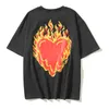 Camisetas masculinas da UE Dissolved Flame Letra de amor impressão de manga curta Camiseta masculina de streetwear masculina o pescoço de verão tampa unissex shirt shirt z0220