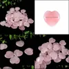 Stone 20X20X6Mm Heart Statue Natural Carved Decoration Rose Quartz Hand Polished Healing Crystal Reiki Trinket Gift Room O Jiaminsto Dhtnk