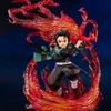 Actie speelgoedcijfers 25 cm demonen Slayer Tanjirou Fire Kagura Actie Figuur Toys Collection Doll Christmas Gift Box R230821