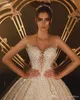 Abiti da sposa africani di lusso con abito da ballo Said Mhamad con perline in pizzo 3D Appliques Abiti da sposa in cristallo taglie forti