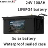 Batterie Lifepo4 24v 120ah, 100ah, pour camping-car, batterie solaire, Rechargeable au Lithium, pour camping en plein air, moteur de bateau