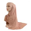 Etnisk kläder Fashion Modal Cotton Jersey Hijab Scarf Long Muslim Shawl Plain Soft Turban Tie Head Wraps For Women Africa pannband