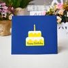 Greeting Cards 3D Happy Birthday Cake Pop-Up Gift for Kids Mom with Envelope Handmade Gifts SN5129