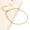 Anklets DoreenBeads 304 Stainless Steel Curb Link Chain Anklet Enamel Gold Color For Women Jewelry Gifts 23.5cm(9 2/8") Long 1 Piece