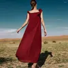 Etnik Kıyafet Avrupa ve Amerikan Koyu Kırmızı Kolsuz Dantelli Elbise Dubai Diamonds Seyahat Moda Müslüman Kadınlar